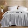 Madison Park Queen Size Blanket, 70% Rayon Bamboo-Based, 30% Cotton, Breathable for Hot Sleepers Menopause, Ultra Soft and Snag-Resistant, Summer Blanket for Bed or Couch, Queen 90″x90″ Sage Green(Grey)