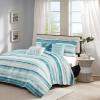Madison Park Quilt Set Cottage Coastal Design, Starfish Print – All Season, Coverlet Bedspread Lightweight Bedding Layer, Shams, Toss Pillows, Full/Queen(90″x90″), Bayside Blue/Ivory 6 Piece(Aqua/White)