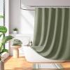 Madison Park Shower Curtain Waffle Weave, Vibrant Dyed, Waffle Shower Curtain 3M Scotchgard Moisture Management, Farmhouse Long Shower Curtains for Bathroom, Long: 72×78 White(Solid Sage Green)