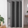 Madison Park Shower Curtain Waffle Weave, Vibrant Dyed, Waffle Shower Curtain 3M Scotchgard Moisture Management, Farmhouse Long Shower Curtains for Bathroom, Long: 72×78 White(Solid Charcoal Cationic Dyed)