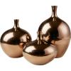 Madison Park Signature Ansen Ceramic Handmade Vase Set Home Décor – Metallic Accent Living Room Decoration Ideal for Shelf, Side Table, Mantle Ornaments, Multi Size, Bronze 3 Piece(Bronze)