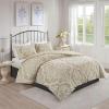 Madison Park Tufted Chenille Cotton Comforter, All Season Bedding Set, Matching Shams, Viola, Damask Off White King/Cal King(104″x92″) 3 Piece(Damask Taupe)