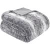 Madison Park Zuri Soft Plush Luxury Oversized Faux Fur Throw Animal Stripes Design, Faux Mink On The Reverse, Modern All Seasons Blanket for Bed, Sofa Couch, Office, Sand, 60×70″(Grey)