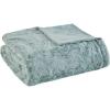 Madison Park Zuri Soft Plush Luxury Oversized Faux Fur Throw Animal Stripes Design, Faux Mink On The Reverse, Modern All Seasons Blanket for Bed, Sofa Couch, Office, Sand, 60×70″(Aqua)