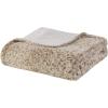 Madison Park Zuri Soft Plush Luxury Oversized Faux Fur Throw Animal Stripes Design, Faux Mink On The Reverse, Modern All Seasons Blanket for Bed, Sofa Couch, Office, Sand, 60×70″(Leopard)