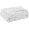 Madison Park Zuri Soft Plush Luxury Oversized Faux Fur Throw Animal Stripes Design, Faux Mink On The Reverse, Modern All Seasons Blanket for Bed, Sofa Couch, Office, Sand, 60×70″(White)
