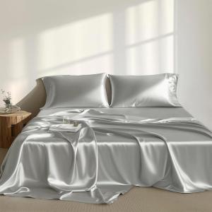 Madison Park Essentials Queen Free Luxurious 6 Piece Sheet Set MPE20-769(Light Grey)
