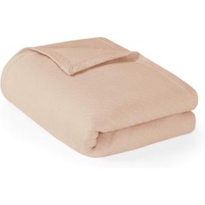 Madison Park Liquid Cotton Luxury Blanket Premium Soft Cozy 100% Ring Spun Cotton For Bed , Couch or Sofa, King, Sea Foam(Blush)