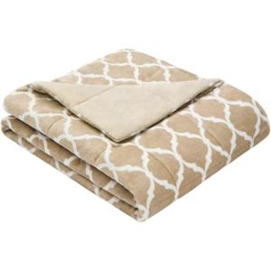 Madison Park Ogee Lightweight Throw Blanket Premium Microlight Design Spread, Oversize, Ultra Soft, Cozy Living Room Couch, Sofa, Bed, 60″x70″ Grey Plush Throw(Tan Filled Throw)