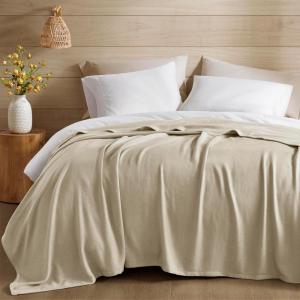 Madison Park Queen Size Blanket, 70% Rayon Bamboo-Based, 30% Cotton, Breathable for Hot Sleepers Menopause, Ultra Soft and Snag-Resistant, Summer Blanket for Bed or Couch, Queen 90″x90″ Sage Green(Khaki)