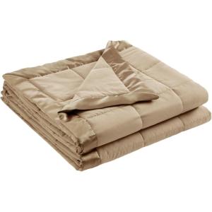 Madison Park Twin Blanket Quilted Microfiber, Satin Binding, 3M Scotchgard Moisture Wicking Treatment, Soft and Lightweight Summer Blanket for Couch, Windom, Twin, Orange(Satin Trim  Brown)