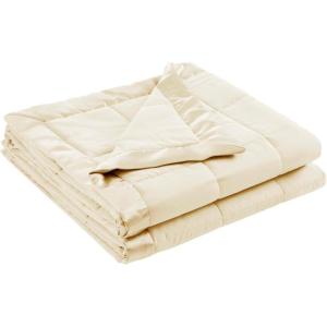 Madison Park Twin Blanket Quilted Microfiber, Satin Binding, 3M Scotchgard Moisture Wicking Treatment, Soft and Lightweight Summer Blanket for Couch, Windom, Twin, Orange(Satin Trim  Cream)