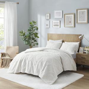 Madison Park Ultra Soft Luxury Premium Plush Comforter Mini Modern All Season Down Alternative Bedding Set with Matching Sham, King, Ivory(Ivory)