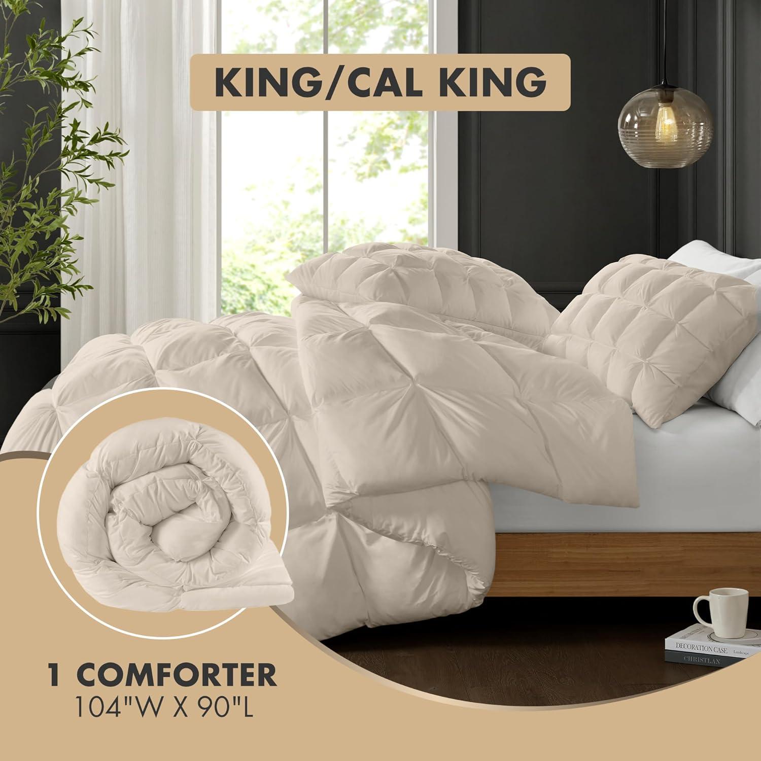 imageMadison Park Queen Comforter Overfilled High Desity Down Alternative Fill Winter 3D Puff Jump Tack Quilted Microfiber Fluffy Comforter Corner Loops Stay Puffed FullQueen WhiteTan
