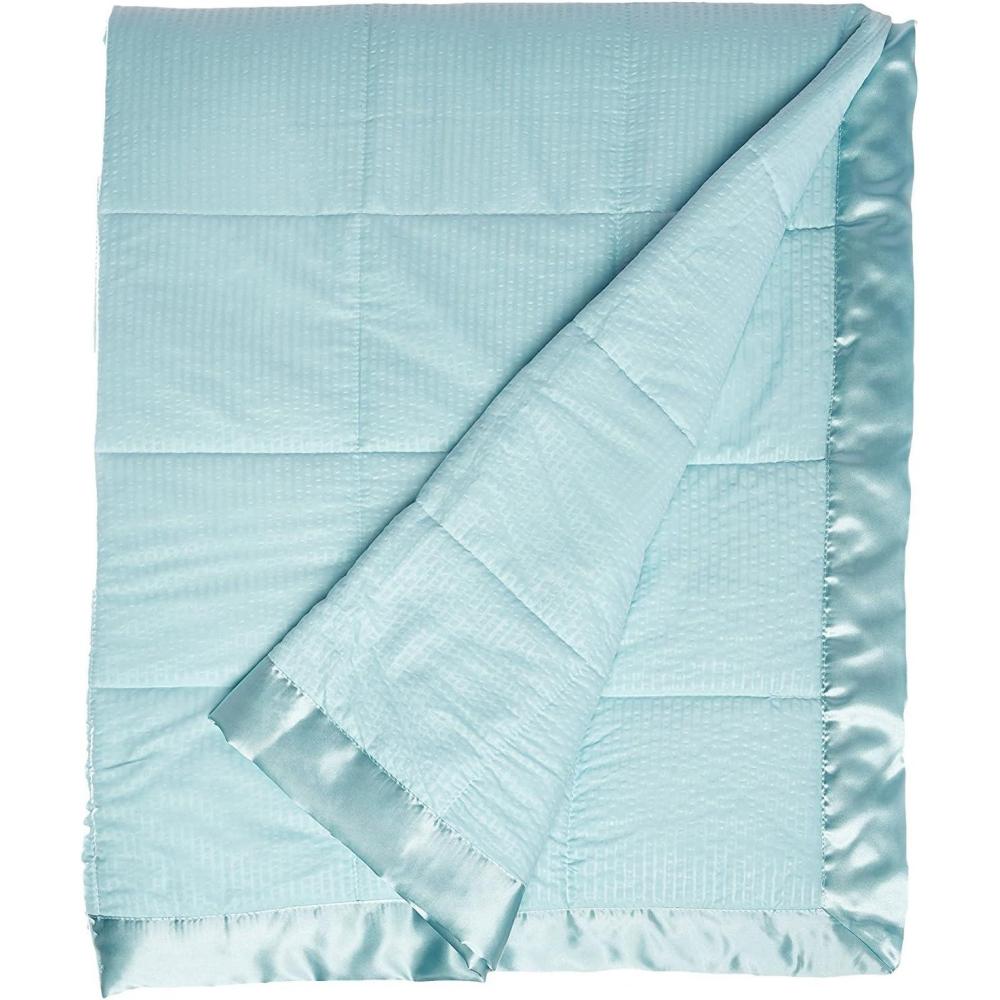 imageMadison Park Cambria Down Alternative Blanket Premium 3M Scotchgard Moisture Wicking Treatment Lightweight and Soft Bed Cover For Summer with Satin Trim Oversized King Aqua