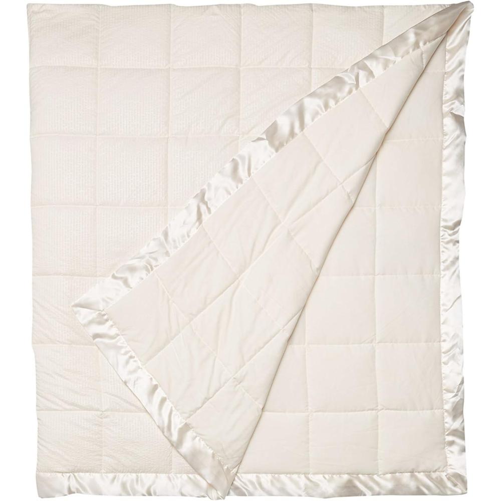 imageMadison Park Cambria Down Alternative Blanket Premium 3M Scotchgard Moisture Wicking Treatment Lightweight and Soft Bed Cover For Summer with Satin Trim Oversized King TaupeIvory