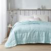 Madison Park Cambria Down Alternative Blanket, Premium 3M Scotchgard Moisture Wicking Treatment, Lightweight and Soft Bed Cover For Summer with Satin Trim, Oversized King Aqua
