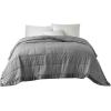 Madison Park Cambria Down Alternative Blanket, Premium 3M Scotchgard Moisture Wicking Treatment, Lightweight and Soft Bed Cover For Summer with Satin Trim, Oversized King Taupe(Charcoal)