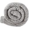 Madison Park King Cozy Blanket HeiQ Smart Temperature Plush to Microfiber Reverse Box Quilting, Reversible, Soft All Season, Lightweight Summer Cover, for Bed, Couch and Sofa, King, Ivory(Grey)