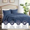 Madison Park Quebec Split Corner Quilted Bedspread Classic Traditional Design All Season, Lightweight, Bedding Set, Matching Shams, Queen, Damask Quilted Cream 3 Piece(Navy)
