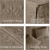 Madison Park Quebec Split Corner Quilted Bedspread Classic Traditional Design All Season, Lightweight, Bedding Set, Matching Shams, Queen, Damask Quilted Cream 3 Piece(Khaki)