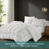 Madison Park Queen Comforter, Overfilled High Desity Down Alternative Fill Winter, 3D Puff Jump Tack Quilted Microfiber Fluffy Comforter, Corner Loops, Stay Puffed, Full/Queen, White(White)