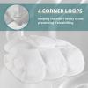 Madison Park Queen Comforter, Overfilled High Desity Down Alternative Fill Winter, 3D Puff Jump Tack Quilted Microfiber Fluffy Comforter, Corner Loops, Stay Puffed, Full/Queen, White(White)