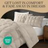 Madison Park Queen Comforter, Overfilled High Desity Down Alternative Fill Winter, 3D Puff Jump Tack Quilted Microfiber Fluffy Comforter, Corner Loops, Stay Puffed, Full/Queen, White(Tan)