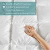 Madison Park Queen Comforter, Overfilled High Desity Down Alternative Fill Winter, 3D Puff Jump Tack Quilted Microfiber Fluffy Comforter, Corner Loops, Stay Puffed, Full/Queen, White(White)