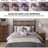 Madison Park Serene Faux Silk Comforter Set – Floral Embroidery Design, All Season Bedding Set, Matching Bed Skirt, Decorative Pillows, Red Queen(90″x90″) 7 Piece(Purple)