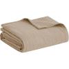 Madison Park Blanket Gauze 100% Cotton Soft & Breathable 3 Layers Lightweight Summer Cover, All Seasons, Cozy & Lofty for Bed, Couch and Office, Tan, Full/Queen(90″x90″)(Tan)
