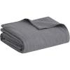 Madison Park Blanket Gauze 100% Cotton Soft & Breathable 3 Layers Lightweight Summer Cover, All Seasons, Cozy & Lofty for Bed, Couch and Office, Tan, Full/Queen(90″x90″)(Charcoal)