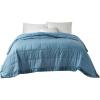 Madison Park Cambria Down Alternative Blanket, Premium 3M Scotchgard Moisture Wicking Treatment, Lightweight and Soft Bed Cover For Summer with Satin Trim, Oversized King Taupe(Slate Blue)