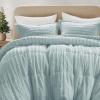 Madison Park Faux Fur Reversible Comforter Set, Down Alternative Filling, Modern Quilted Bedding with Matching Shams, King/California King, Black(Aqua)