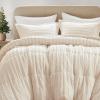 Madison Park Faux Fur Reversible Comforter Set, Down Alternative Filling, Modern Quilted Bedding with Matching Shams, King/California King, Black(Champagne)