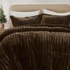 Madison Park Faux Fur Reversible Comforter Set, Down Alternative Filling, Modern Quilted Bedding with Matching Shams, King/California King, Black(Chocolate)