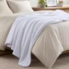 Madison Park Fuzzy Knit Blanket Dream Soft Blanket Cozy Breathable Cover Luxrurious Feathersoft Feel, All Seasons Lightweight Bedding for Summer Cover for Bed, Couch & Sofa, King, Navy Blue(White)