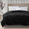Madison Park King Cozy Blanket HeiQ Smart Temperature Plush to Microfiber Reverse Box Quilting, Reversible, Soft All Season, Lightweight Summer Cover, for Bed, Couch and Sofa, King, Ivory(Black)