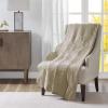 Madison Park Luxe Quilted Throw Blanket – Damask Stitching Design, Cotton Filled Spread, Ultra Soft, Cozy Bedding for Living Room Couch, Sofa, Bed, 60×72″, Scalloped Borders Cream(Scalloped Edges Khaki)