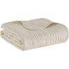 Madison Park Luxe Quilted Throw Blanket – Damask Stitching Design, Cotton Filled Spread, Ultra Soft, Cozy Bedding for Living Room Couch, Sofa, Bed, 60×72″, Scalloped Borders Cream(Scalloped Edges Cream)
