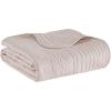Madison Park Luxe Quilted Throw Blanket – Damask Stitching Design, Cotton Filled Spread, Ultra Soft, Cozy Bedding for Living Room Couch, Sofa, Bed, 60×72″, Scalloped Borders Cream(Scalloped Edges Blush)