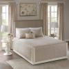 Madison Park Quebec Split Corner Quilted Bedspread Classic Traditional Design All Season, Lightweight, Bedding Set, Matching Shams, Queen, Damask Quilted Cream 3 Piece(Diamond Khaki)