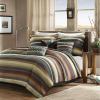 Madison Park Quilt Rustic Southwestern All Season, Breathable Coverlet Bedspread, Lightweight Bedding, Shams, Decorative Pillow, Full/Queen (90″x90″), Yosemite, Stripes Purple/Teal, 6 Piece(Yosemite Stripes Purple/Teal)