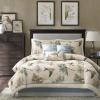 Madison Park Quincy Cozy Comforter Nature Scenery Design – All Season Bedding, Matching Bed Skirt, Decorative Pillows, Quincy, Leaf & Bird Khaki Queen(90″x90″) 7 Piece(Khaki)