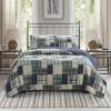 Madison Park Reversible Quilt Cabin Lifestyle Plaid Design – All Season, Breathable Coverlet Bedspread Bedding Set, Matching Shams, Full/Queen(90″x90″), Red 6 Piece(Timber Green/Navy 3 Piece)