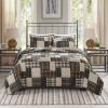 Madison Park Reversible Quilt Cabin Lifestyle Plaid Design – All Season, Breathable Coverlet Bedspread Bedding Set, Matching Shams, Full/Queen(90″x90″), Red 6 Piece(Timber Black/Brown 3 Piece)