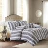 Madison Park Zuri Soft Plush Comforter Set, Faux Fur Animal Stripes Design, Faux Mink On The Reverse, Modern All Season Bedding Set with Matching Sham, King, Snow Leopard 4 Piece(Grey)
