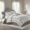 Madison Park Zuri Soft Plush Comforter Set, Faux Fur Animal Stripes Design, Faux Mink On The Reverse, Modern All Season Bedding Set with Matching Sham, King, Snow Leopard 4 Piece(Snow Leopard)