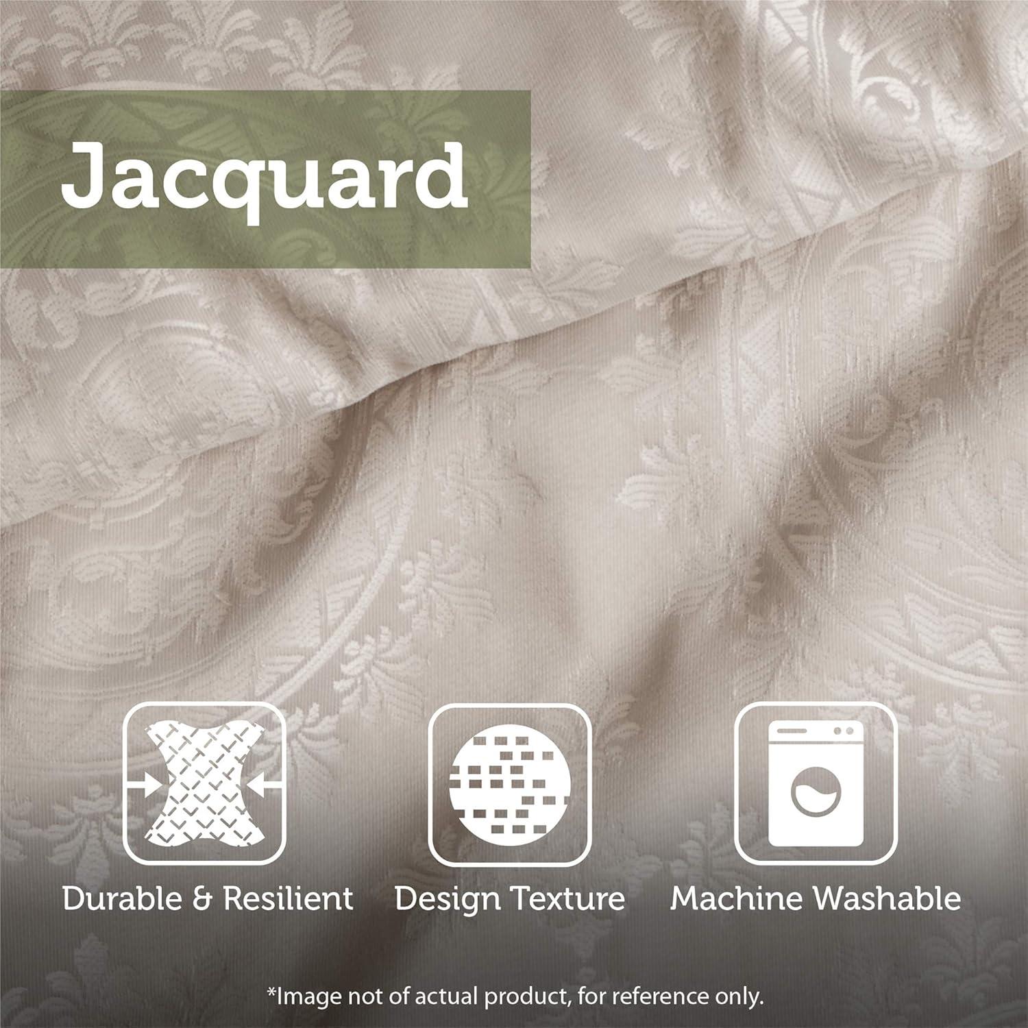imageMadison Park Comforter Faux SilkTraditional Luxurious Jacquard Design All Season Set Matching Bed Skirt Decorative Pillows Queen90quotx90quot Navy 7 PieceCaroline BlueBrown