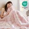 Madison Park Luxuriously Cozy Soft Long Faux Fur Basketweave Blanket, Reversible Soft & Snuggly Velvet Throw, Lightweight, Breathable, All Season, Trendy Room Décor, 50×60, Tan(Pink)
